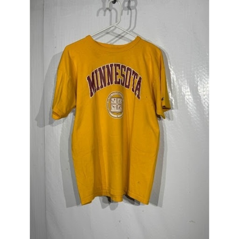 VTG 90s University of Minnesota Champion T-Shirt Gold Maroon Seal XL USA Made